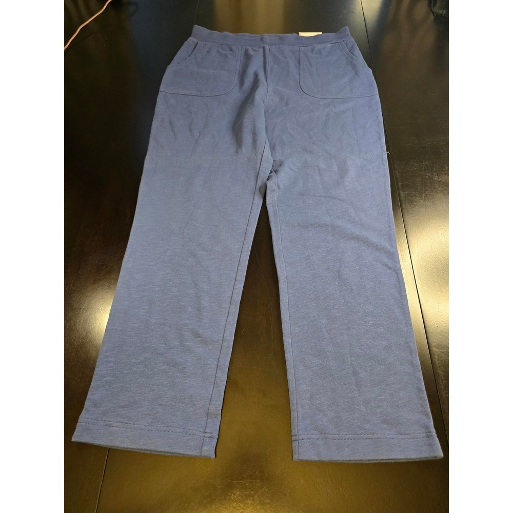 Zenergy by Chico's Blue Knit Coverstitch Lounge Pants Size 1 Medium NWT